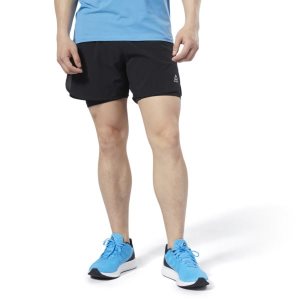 Spodenki Męskie Reebok One Series Running Epic 2-in-1 Czarne PL 89DYVJK